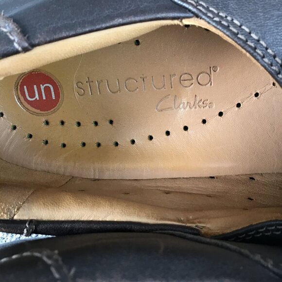 Clarks Unstructured Leather Brown Unloop Slip On Comfort Shoes Sz 9W - Picture 8 of 10